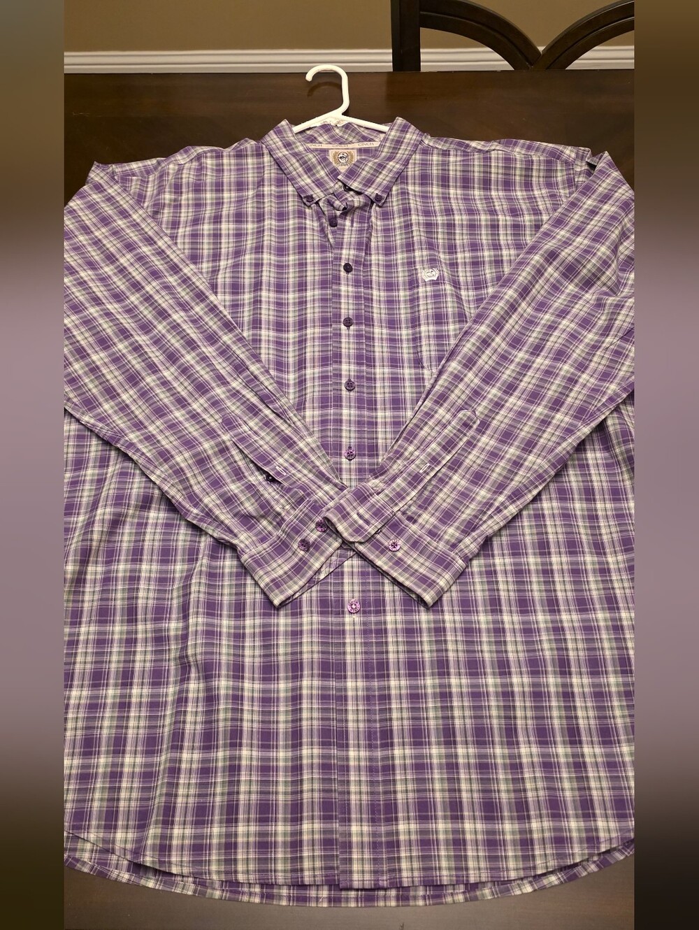 Cinch Purple Plaid Button-Down Shirt